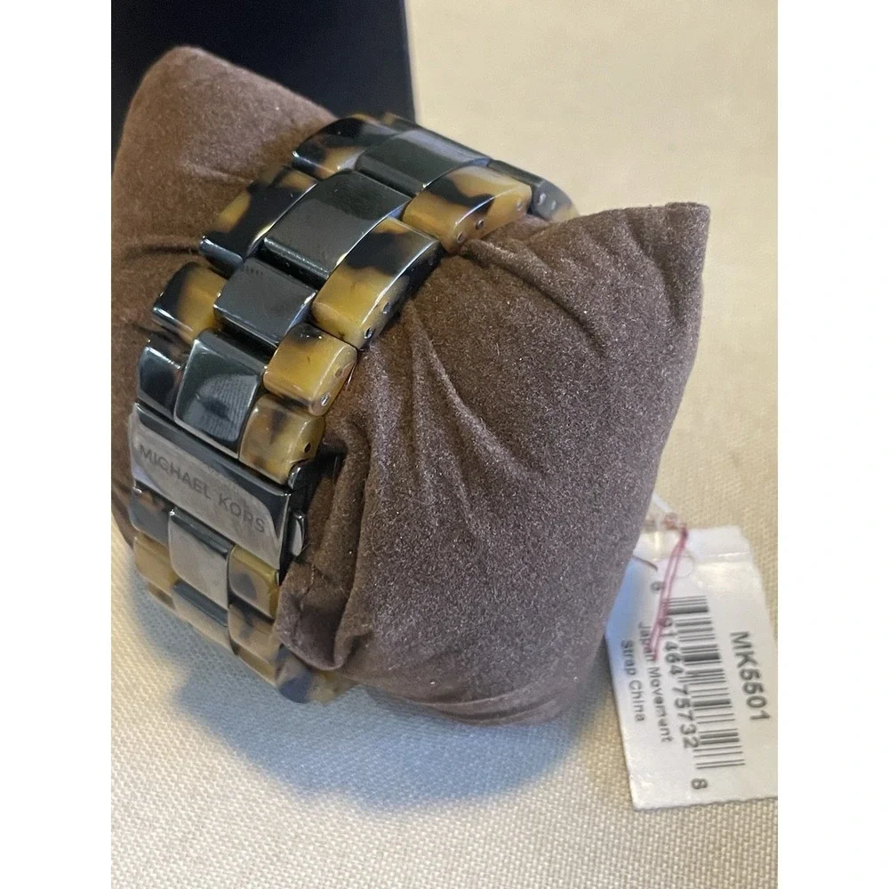 Michael Kors Bel Aire MK5401 Watch for Women Tortoise Shell Band Charcoal Face